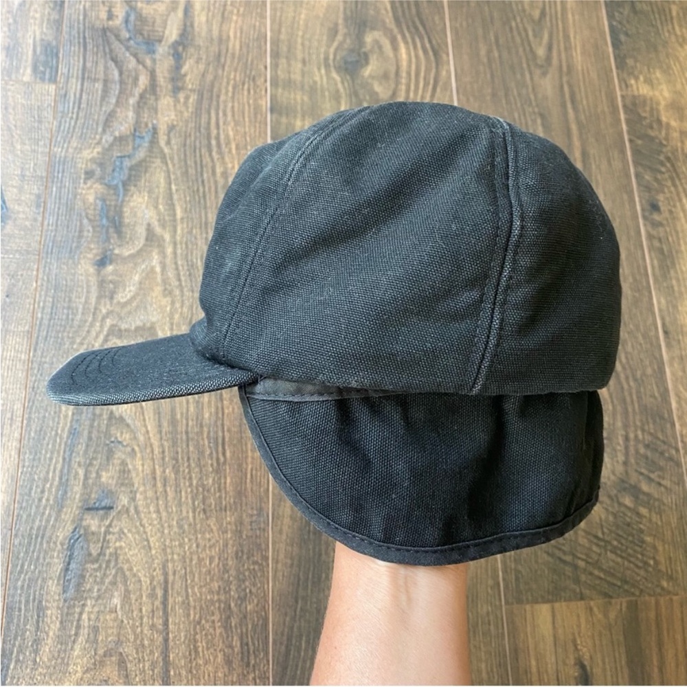 Carhartt Vintage Ear Flap Hat Black Size Large Quilted Interior - Picture 7 of 9